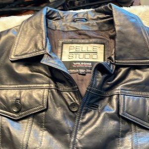 Black leather jacket